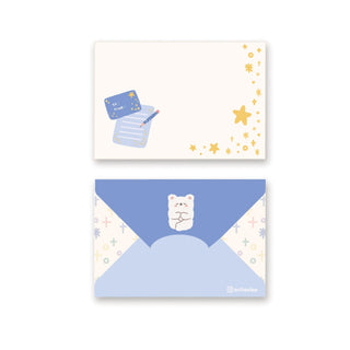 blue bear stationery letter envelope star
