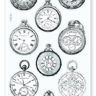 vintage victorian silver pocket watches sticker sheet