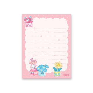 pink floral plants flowers notepad