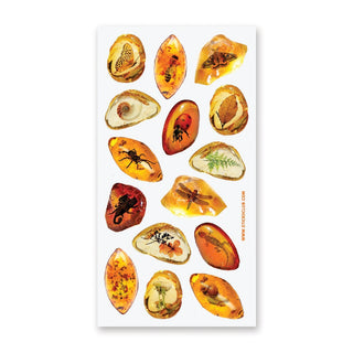 amber bugs and insects sticker sheet