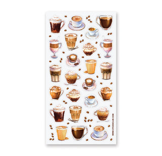 coffee cafe drinks sticker sheet