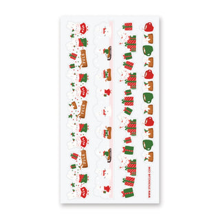christmas bunny presents gifts hot chocolate drinks yule sticker sheet