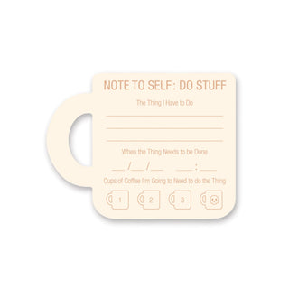 coffee cup mug note to self notepad memo