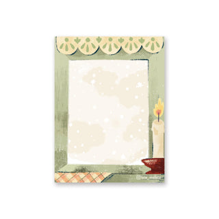 candle winter snow notepad