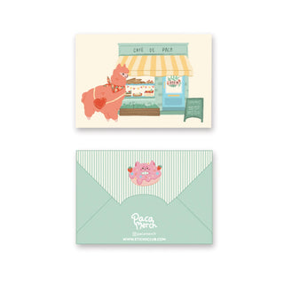 apaca cafe shop bakery pastry dessert snack pink donut envelope letter
