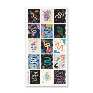 snakes stamp sticker sheet
