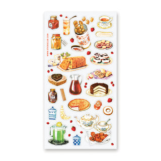 tea party time pastry cookies dessert drinks sticker sheet