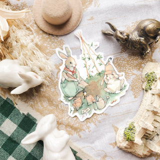 Gardening Bunnies Sticker
