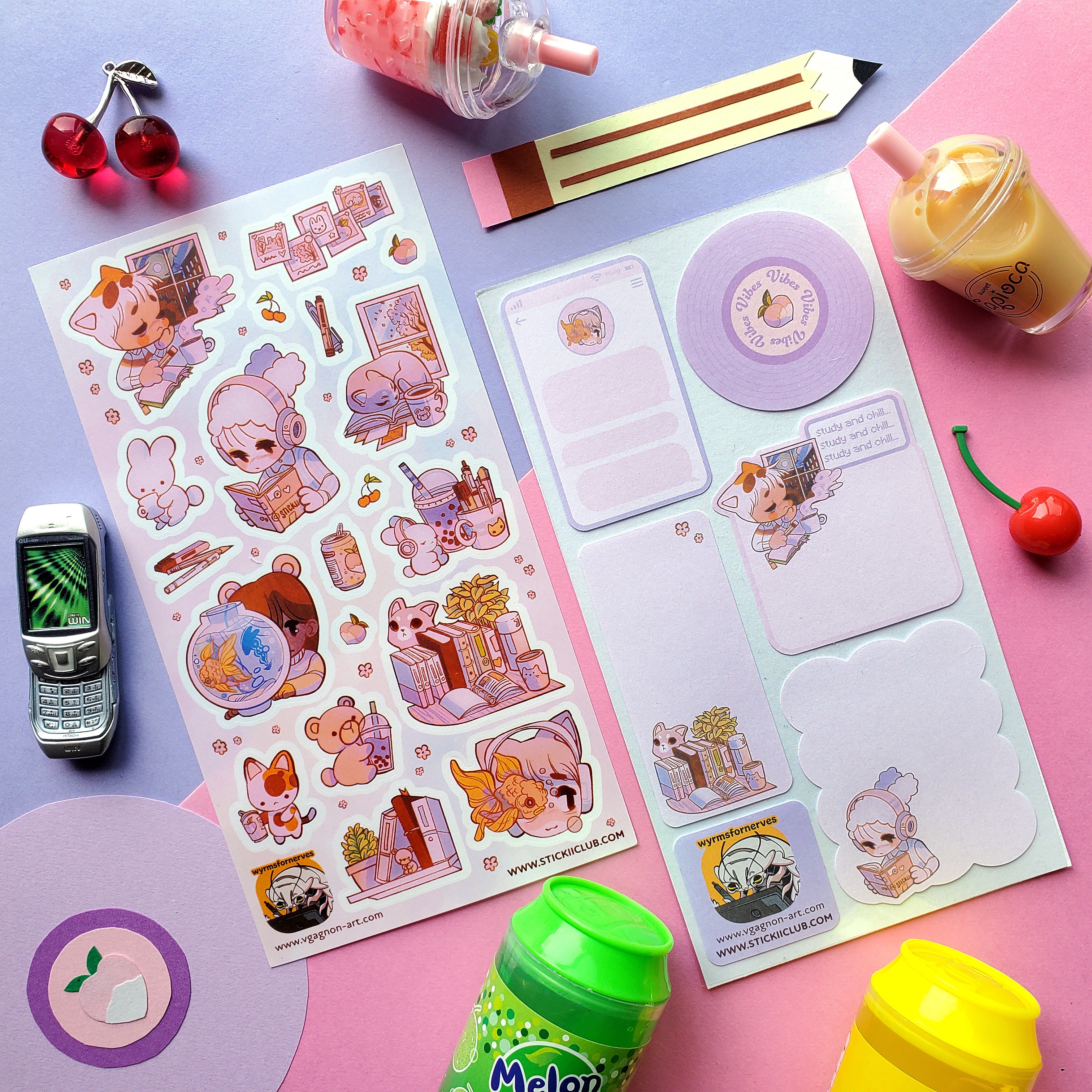 Study & Chill Labels Sticker Sheet – STICKII