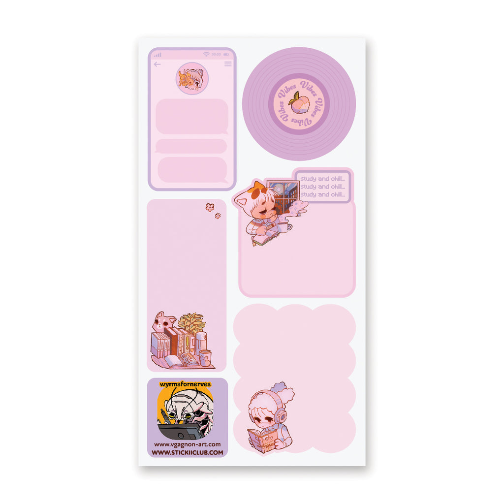 Study & Chill Labels Sticker Sheet – STICKII