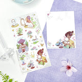 girl noodles ramen floral butterfly plant notepad