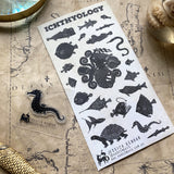 animal greek mythology fish sea ocean black sticker sheet