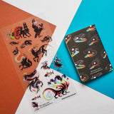 dragon unicorn wolf raven fantasy mythical rainbow magic creatures sticker sheet