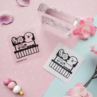 sakura cherry blossom japan school girl snacks sweets bear tiger dessert shiba sticker sheet stamp notepad