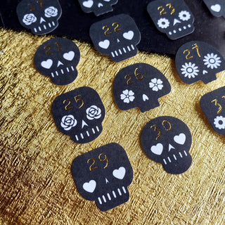 numbered skulls daily planner days sticker sheet