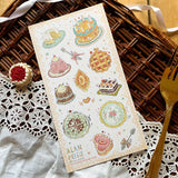 cake sweets dessert lace tea pastry bakery cafe sticker sheet