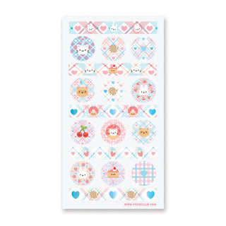 patterned cat animals sticker sheet