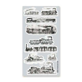 vintage victorian trains sticker sheet