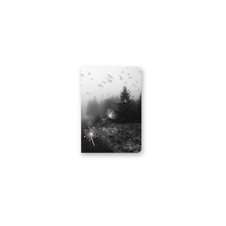 black and white dandelion mini notebook