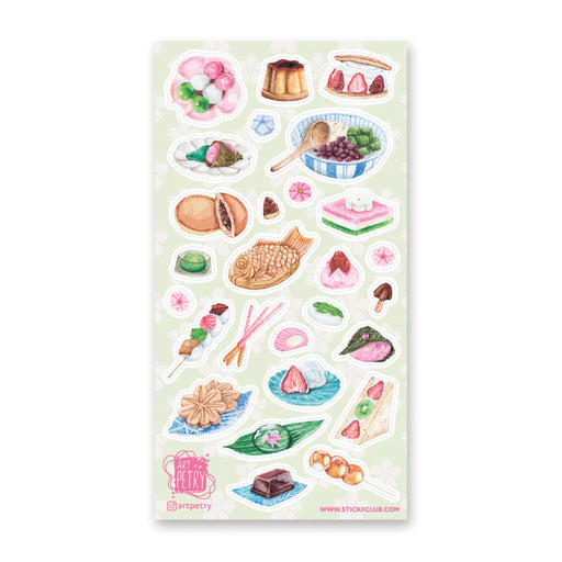 japanese food dessert sandwich cake sticker sheet