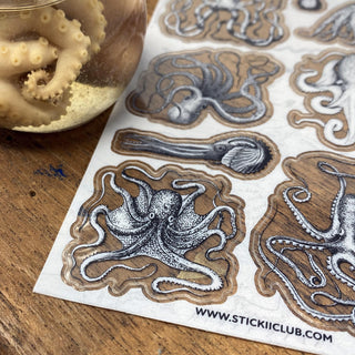 octopus drawing sketch sea ocean animal life creature sticker sheet