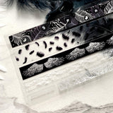 black white feather washi tape strips sticker sheet