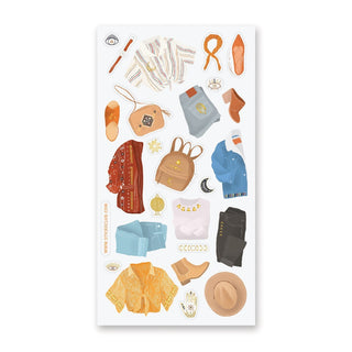 western autumn outfits clothes fashion sticker sheet