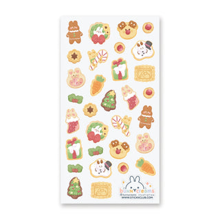 christmas cookies frosting decorate candy cane carrot bunny reindeer sticker sheet dessert