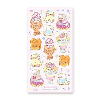 cute pastel bird dessert ice cream sticker sheet