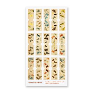 butterfly tabs page bookmarks vintage species variety types sticker sheet