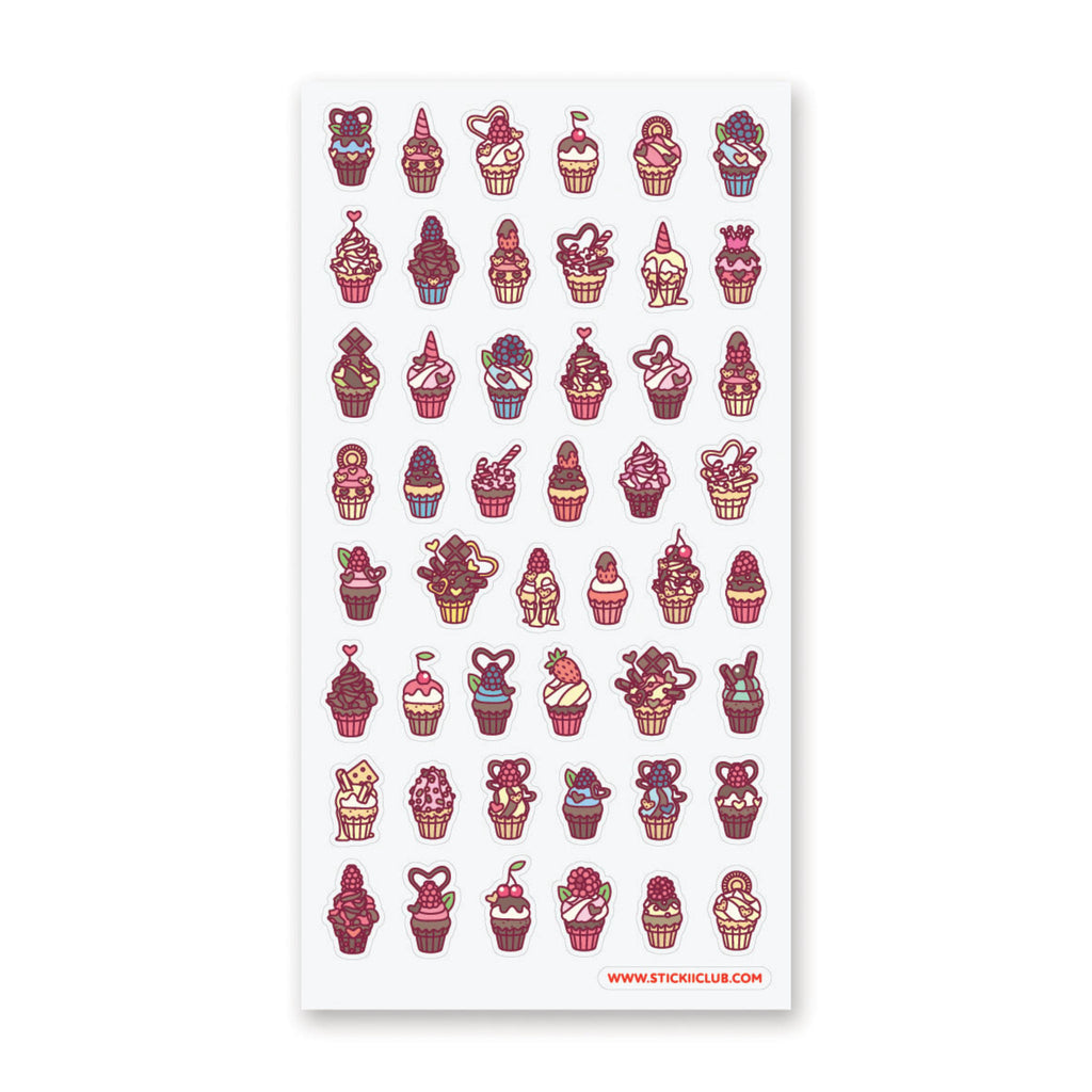 Cupcake-Sticker-Set Für Journal & Planer – 2 Bögen, Back-Motive, Mattes Papier