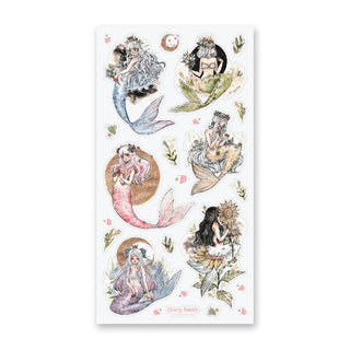 mermaid girls sea sticker sheet