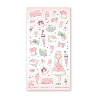 watermelon theme stationery print girl summer sticker sheet