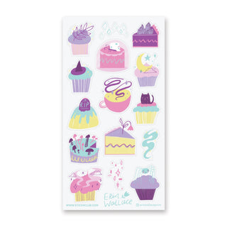purple pastel baked goods sweet dessert cake magical sticker sheet