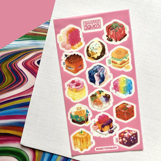 jelly food cube sticker sheet