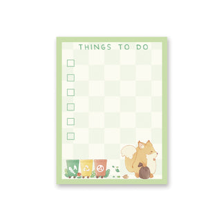 fox chores cleaning trash recycle bins things to do notepad