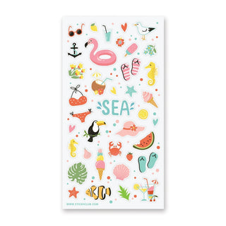 sea beach summer sticker sheet