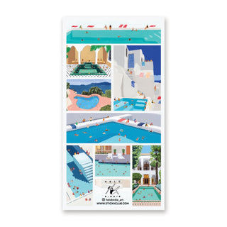 pool hotel holiday vacation beach island sticker sheet