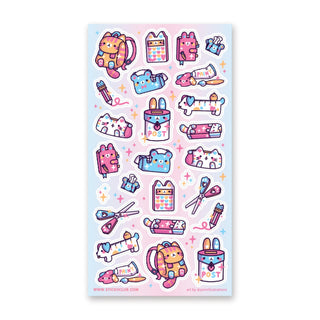 stationery cat cute sticker sheet