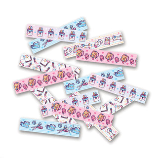 stationery cat bunny ruler calculator school supplies scissors tape notepad pastel animal sticker flakes