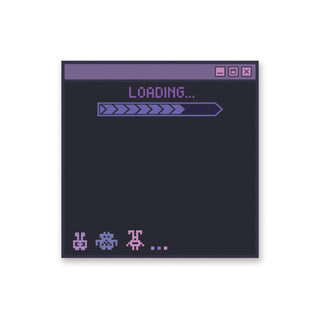 loading computer tech purple pixel digital memopad notepad