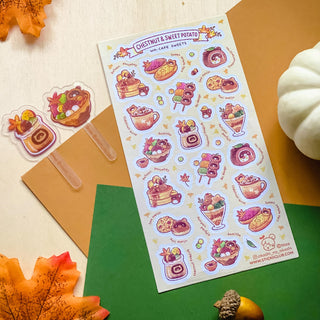 food japanese raccoon chestnut fall autumn bookmark page tabs