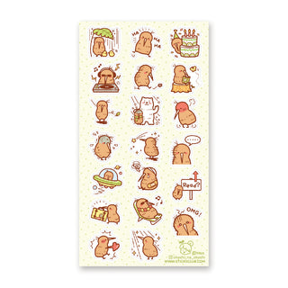 cute animal kiwi bird raining emotions cakes birthday sticker sheet