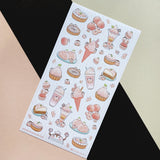 peach pink penguin desserts sweet sticker sheet