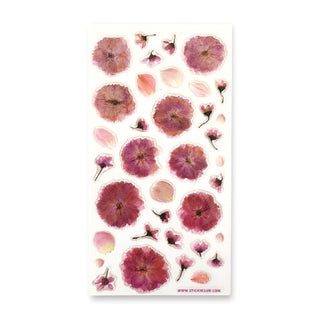 flowers pink petals sticker sheet