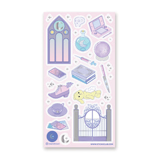 pastel gate arches moon celestial game tea potion sticker sheet