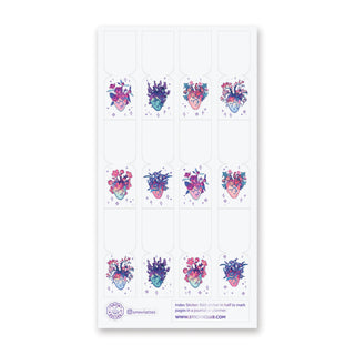 heart plant purple tabs sticker sheet