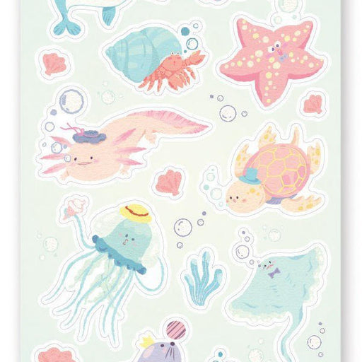 underwater marine ocean sticker sheet