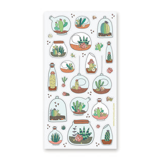 cactus planter house plant sticker sheet