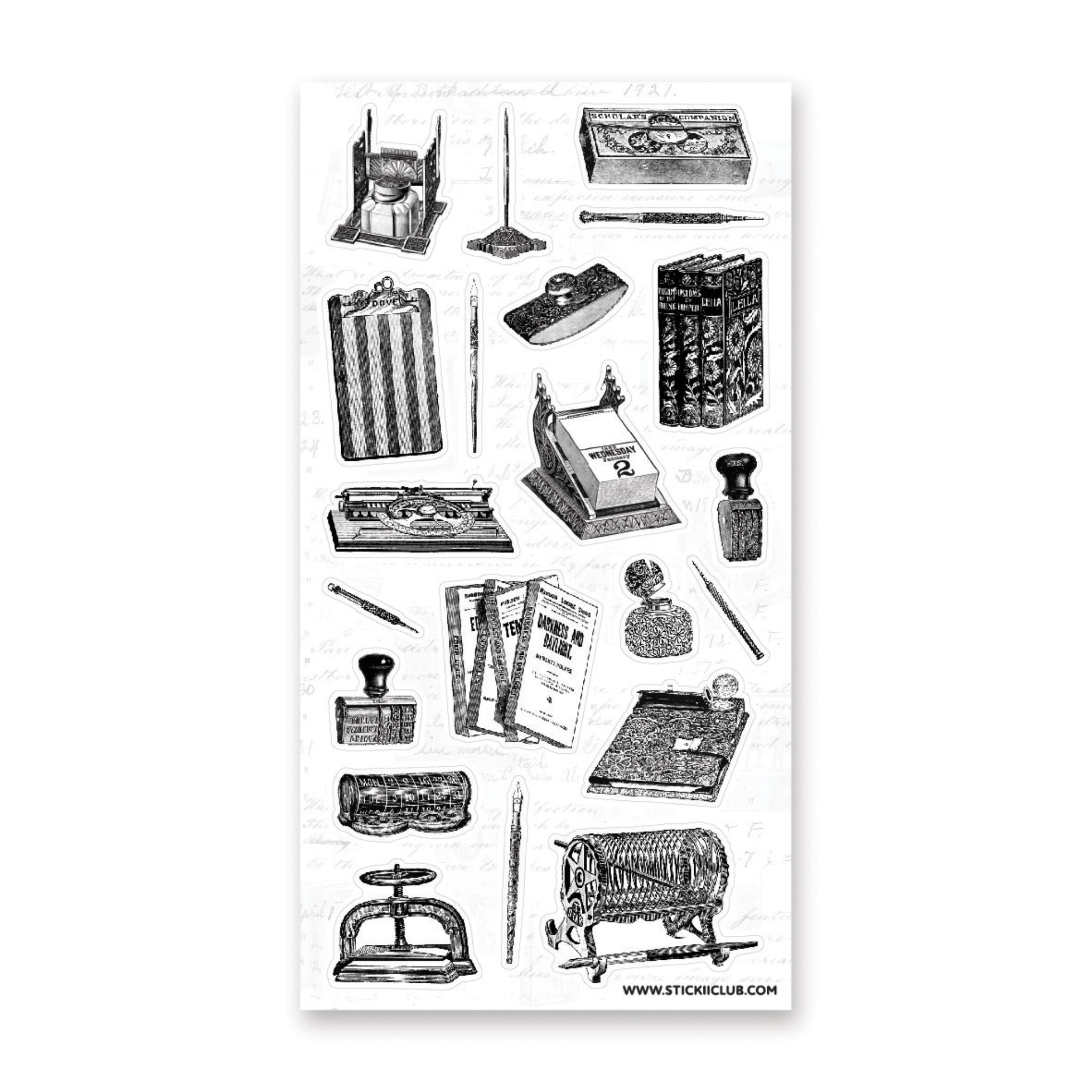 Library Catalog Sticker Vintage Library Essentials Sticker Sheet – STICKII